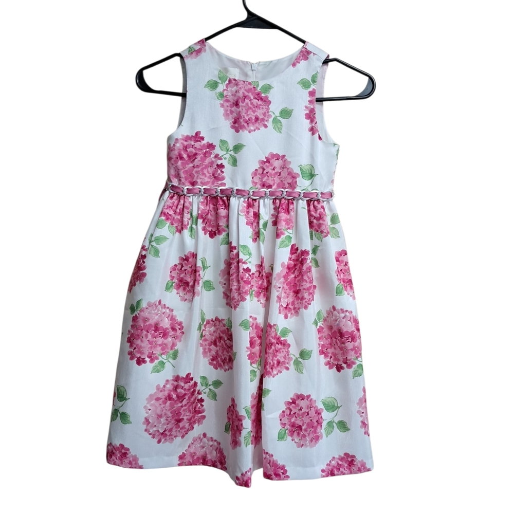 American Princess White Dress with Pink Floral Print
